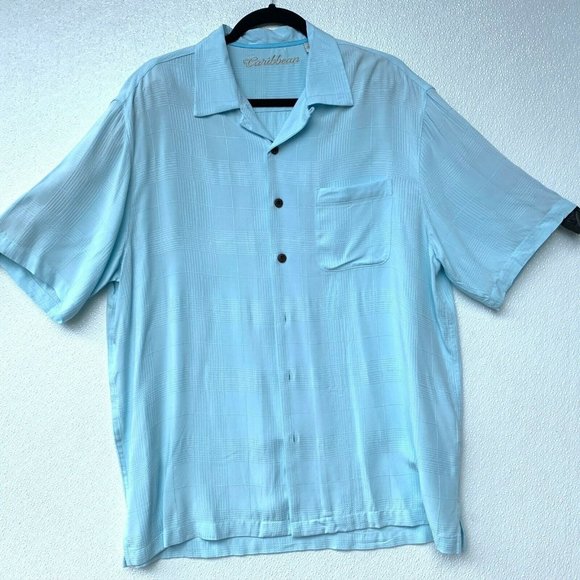 NEW Caribbean Roundtree &‎ Yorke Baby Blue Men's Sh - Picture 1 of 9